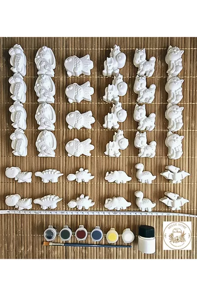 Set of (3D) Animal Kingdom Stone Painting Figures for Children’s Development Painting Activity Set Zoo Stone Painting