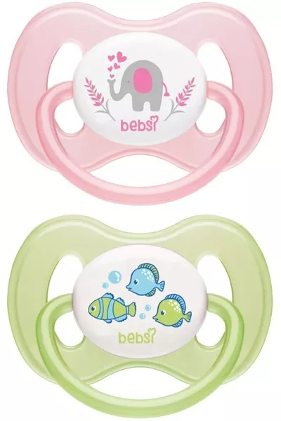 Succhietto Ortodontico con Palato a Farfalla No:1 Rosa-Verde (Confezione da 2) Offerta