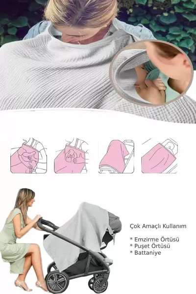 % Cotton Organic 2-Layer Muslin Nursing Bib with Boning –  cm, Breathable, Bib