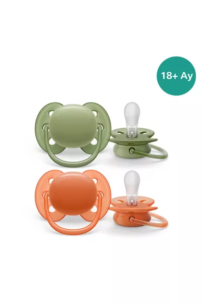 / مصاصة فائقة النعومة شهرين، عبوة من قطعتين، برتقالي