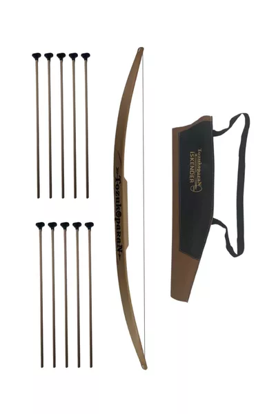 Natural Wood Bow and Arrow Set, Bow + Arrows + Quiver Carrying Case