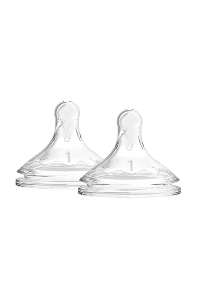 حلمة زجاجة رضاعة سيليكون بمستوى 1 وفتحة واسعة، طقم مزدوج Options+