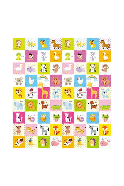 مرحباً أصدقائي - قابل للطي - مزدوج الاتجاه - سجادة وحصيرة ألعاب، 5 سم (مع حقيبة حمل)