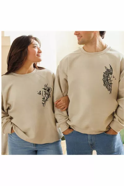 Coppie con stampa di leoni, outfit da innamorati