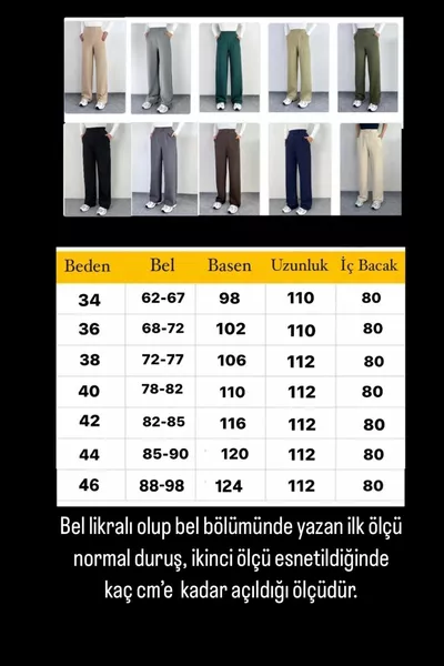 Pantalon Palazzo Kaki pour Femme avec Fermeture Velcro et Tissu Extensible