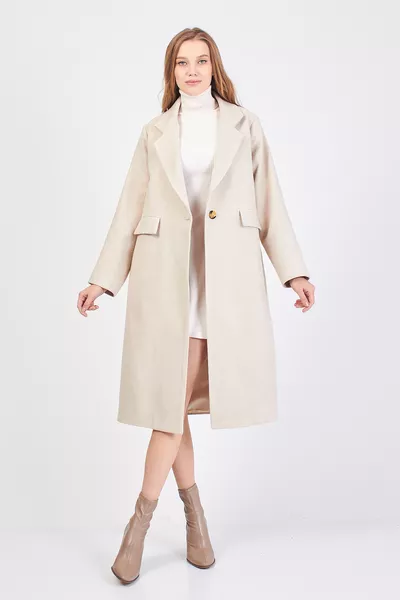 معطف نسائي كشمير كريمي / مجموعة