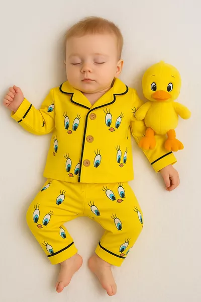 Girls Boys Unisex Luxury Pajama Set Aly-Top 2 Pieces with Vibrant Patterns, Cotton