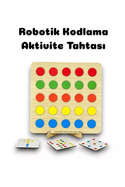 Montessori Farbspiel Robotik-Coding Pädagogisches Holzspielzeug, Pädagogisches Brettspiel, Holz Zuordnung