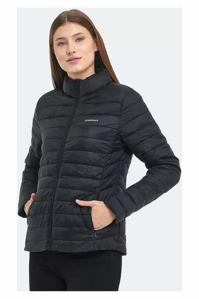 Veste matelassée femme noire à col montant