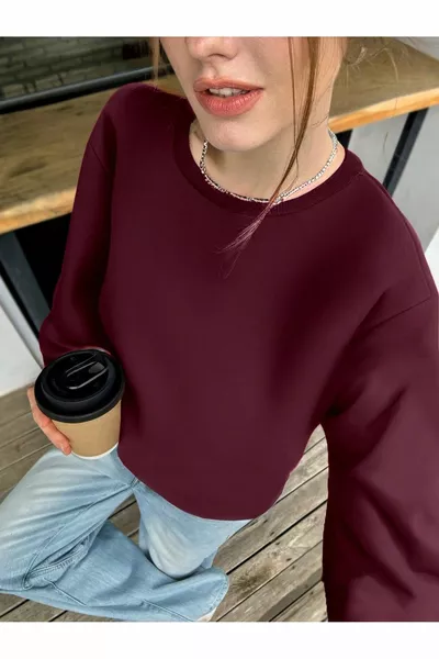 felpa unisex con scollo girocollo a coste