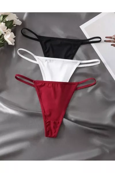 Lot de 3 Strings Sexy Élastiques pour Femme