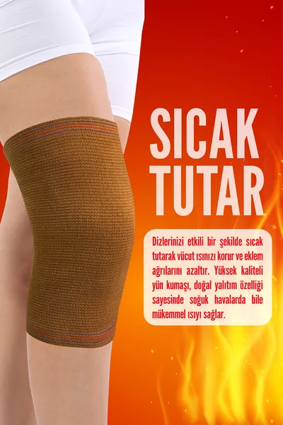 (2 PEZZI) Ginocchiere in lana - Mal di ginocchio, reumatismi, dolori articolari, artrosi, (MARRONE)