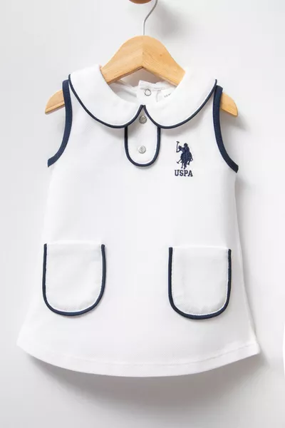 U.S. Polo Assn. Kız Bebek Krem Elbise