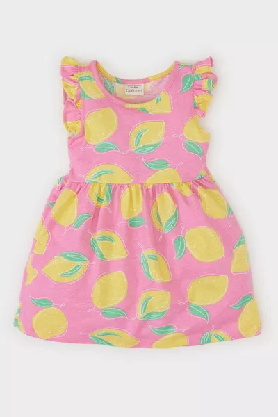 Платье с коротким рукавом для девочки с рисунком SM