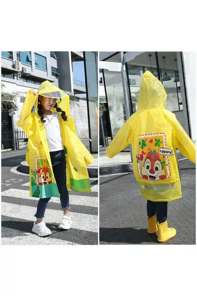 Impermeabile con Cappuccio per Bambini a Tema Animali - Impermeabile per Bambini - Impermeabile Unisex