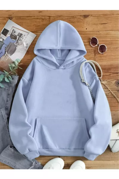 Felpa con cappuccio blu unisex