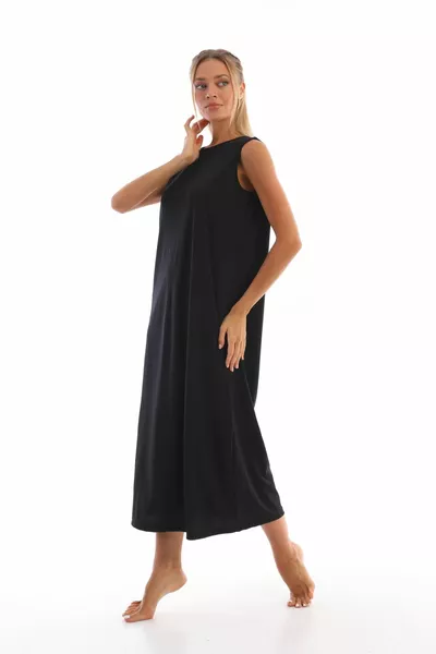 Black Sleeveless Dress Lining Petticoat