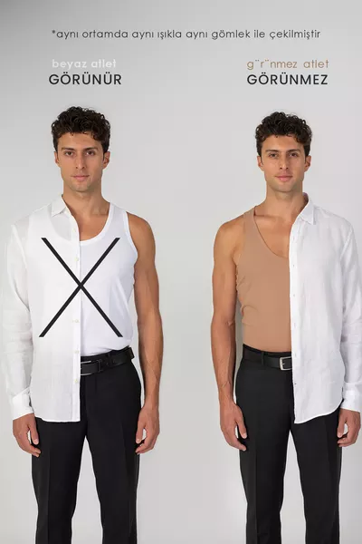 قميص داخلي رجالي بلون بشرة