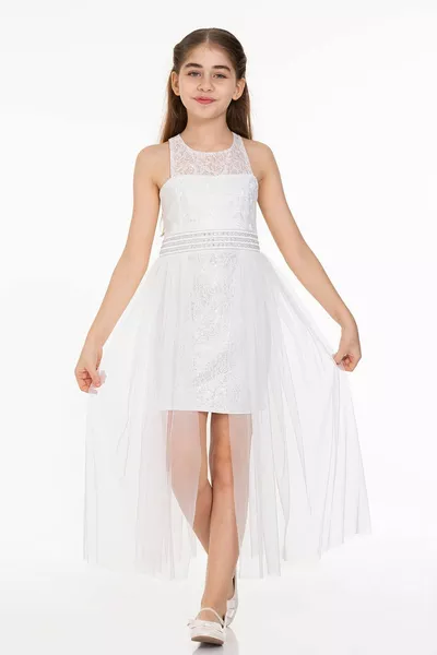 Kids Robe de soirée tendance pour fille avec perles et tulle 