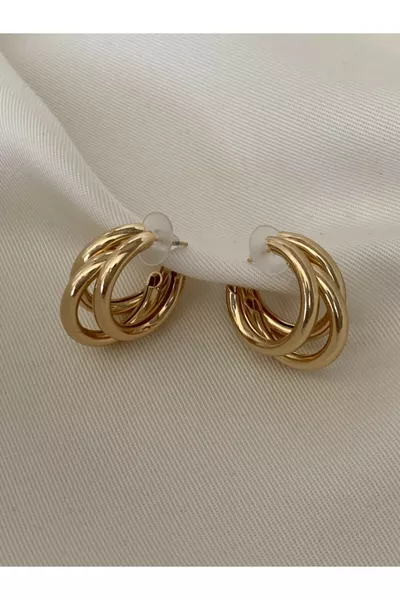 Steel Triple Hoop Earrings