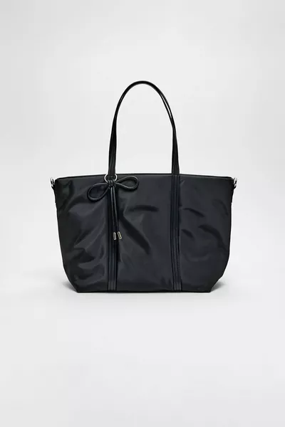 Sac shopper en tissu avec nœud