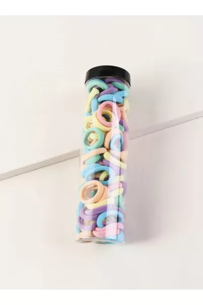 مجموعة  قطعة من مشابك الشعر المطاطية بنمط قوس قزح الناعم