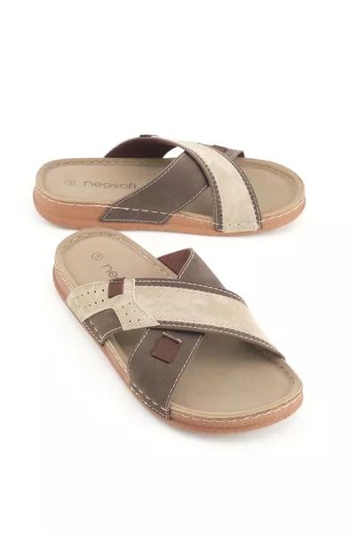 Yazlık Erkek Suni Deri Neosoft Rahat Taban Günlük Terlik