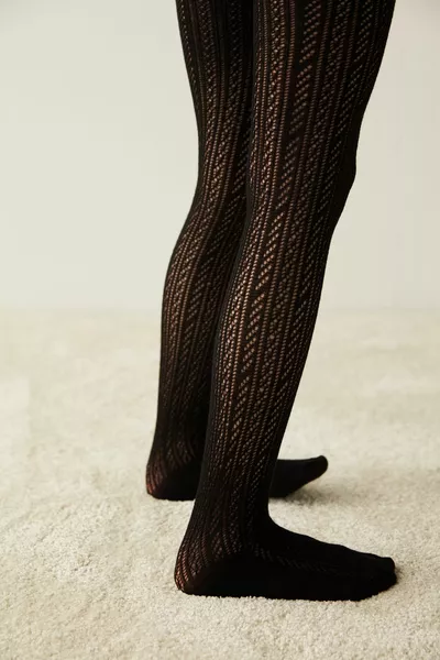 Black Girls Patterned Pantyhose