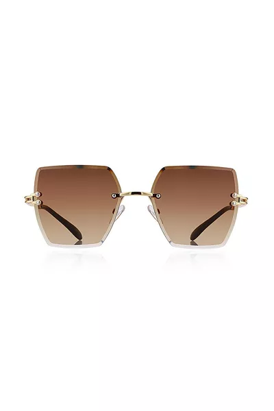 نظارات شمسية نسائية معدنية متعددة الألوان بنموذج كريستال، باللون البني رقم 4