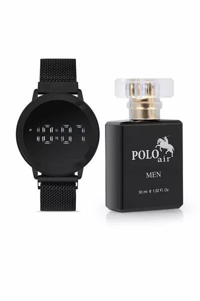 Combinaison montre-bracelet et parfum pour hommes dans une boîte cadeau