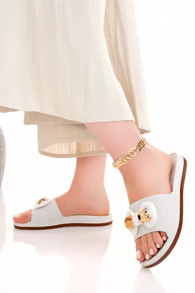 Women's Slippers White Non-Slip Waterproof Stylish Home Outdoor Beach Summer Daily Slippers