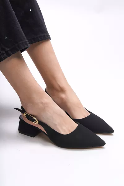 حذاء نسائي بكعب عالي Iohsevel  أسود مطفي