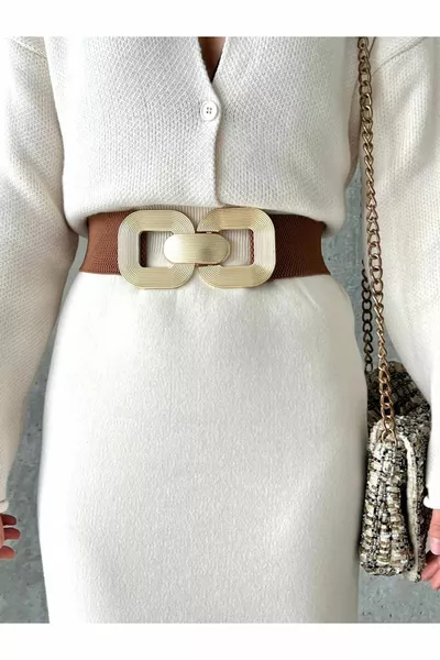حزام نسائي مرن بإبزيم ذهبي، حزام للمعاطف، حزام للقمصان، حزام للفساتين