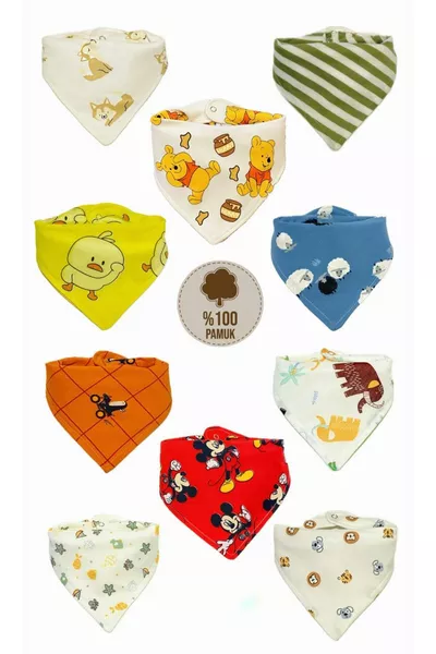 مريلة رضّع عضوية مزدوجة الطبقات بنقشة للجنسين -  قطع