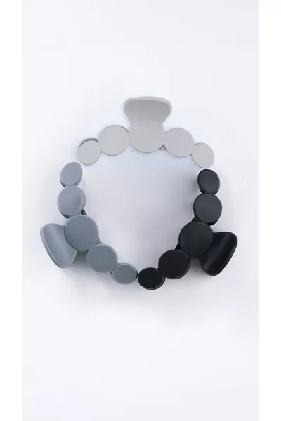 مجموعة مشابك شعر نسائية بتريند خلية النحل باللون الرمادي، 3 قطع