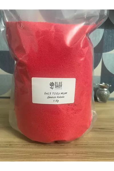 1 кг жемчужного воска ( штук с фитилем  см) Красного цвета с ароматом гуава