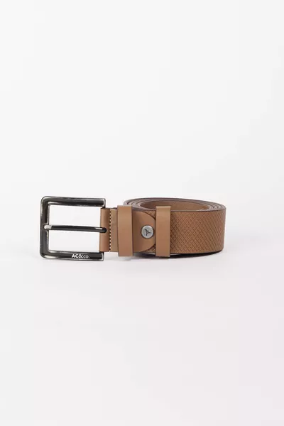 Men's Beige Casual Faux Leather Jean Belt