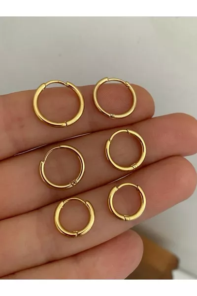 Orecchini a cerchio sottili in acciaio inossidabile