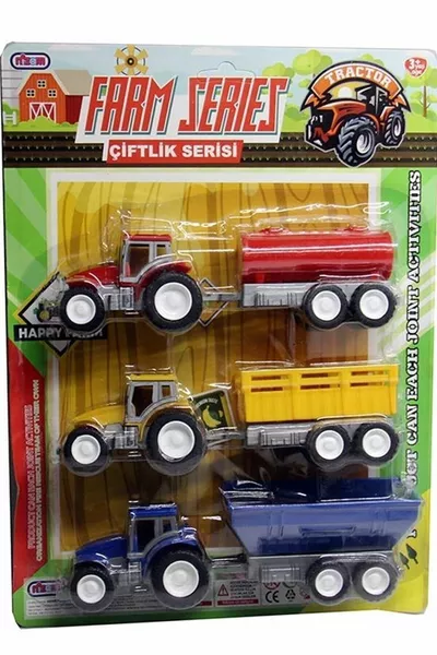 مجموعة جرارات الألعاب من سلسلة المزرعة، مجموعة من 3 جرارات لعبة