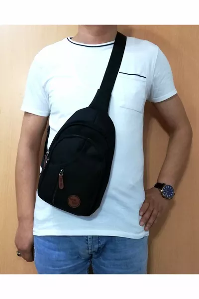 Seven Teen  Crossbody Multi-Pocket Bag Black