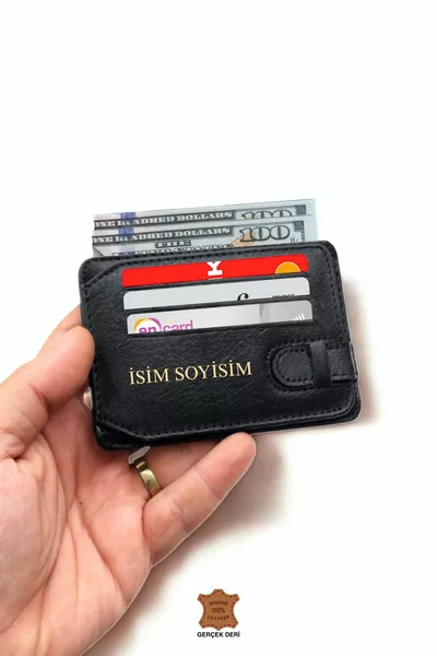 Portefeuille Ceinture Super Fin en Cuir Véritable