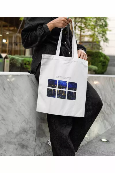 فان جوخ | ليلة مرصعة بالنجوم فوق نهر الرون - حقيبة قماش