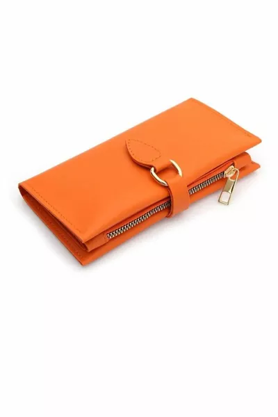 orange leather wallet