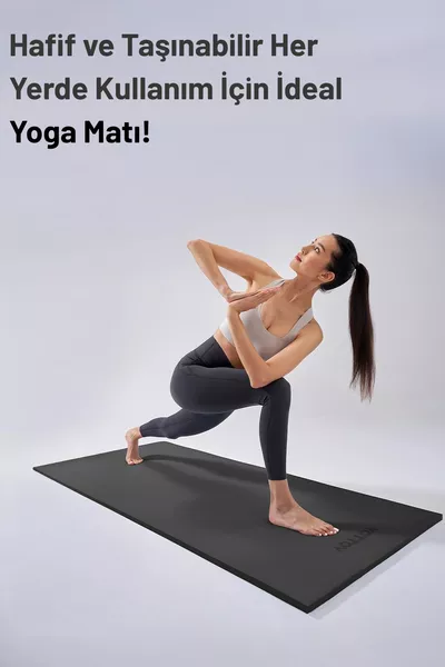 Tapis de Pilates Yoga Tapis d'exercice Pilates Coussin Antidérapant Noir