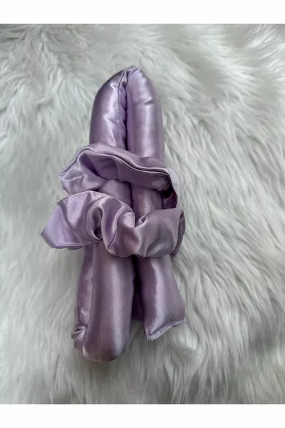 Ensemble de coiffure pour cheveux femme violet, sans chaleur, avec bigoudis et pinces satin