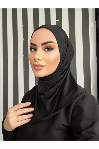 وشاح جاهز للمرأة محجبات من القطن مع أزرار وطرحة شال