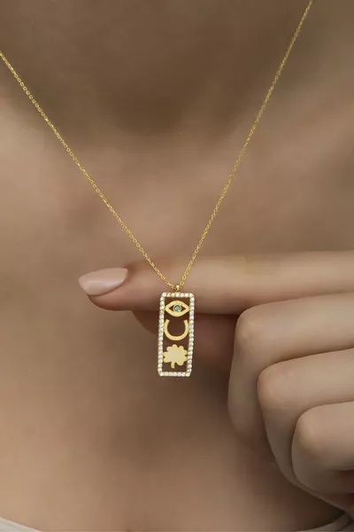 Silver Gold Luck Figurine Necklace