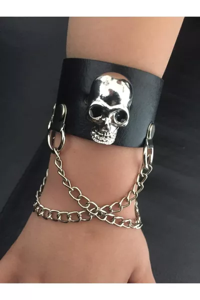 Zincirli Kuru Kafalı Bileklik