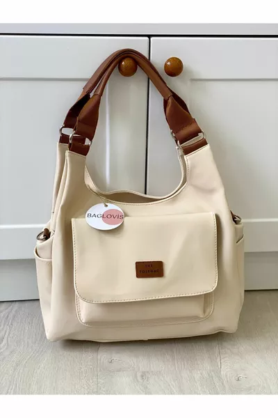 حقيبة كتف كبيرة فضفاضة مع جيوب كثيرة