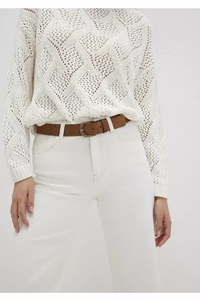 Ceinture en daim marron 